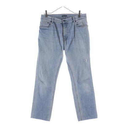 Prada Distressed Straight Jeans Denim Pants Blue