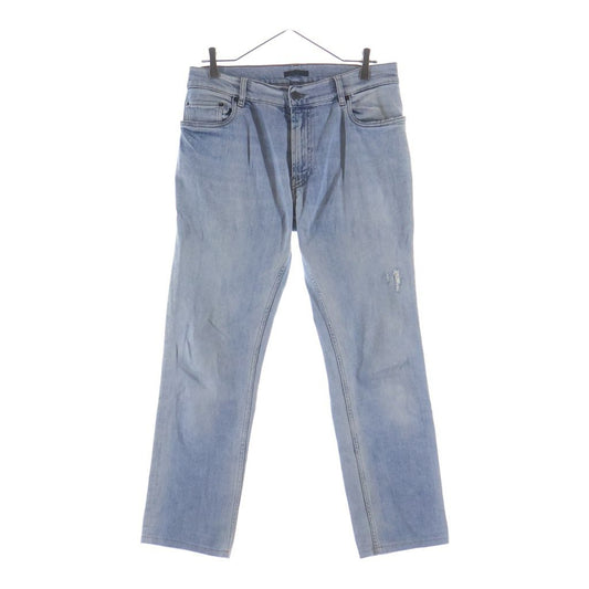 Prada Distressed Straight Jeans Denim Pants Blue