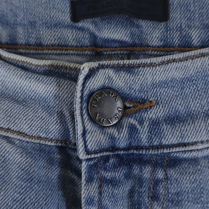 Prada Distressed Straight Jeans Denim Pants Blue — view 5