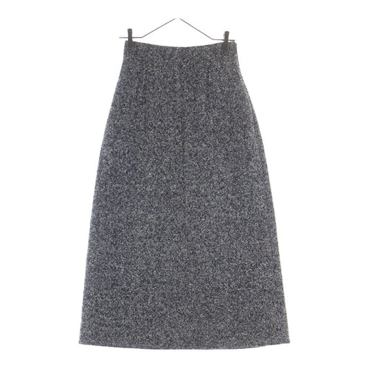 Saint Laurent Paris Wool Tweed Long Skirt Gray