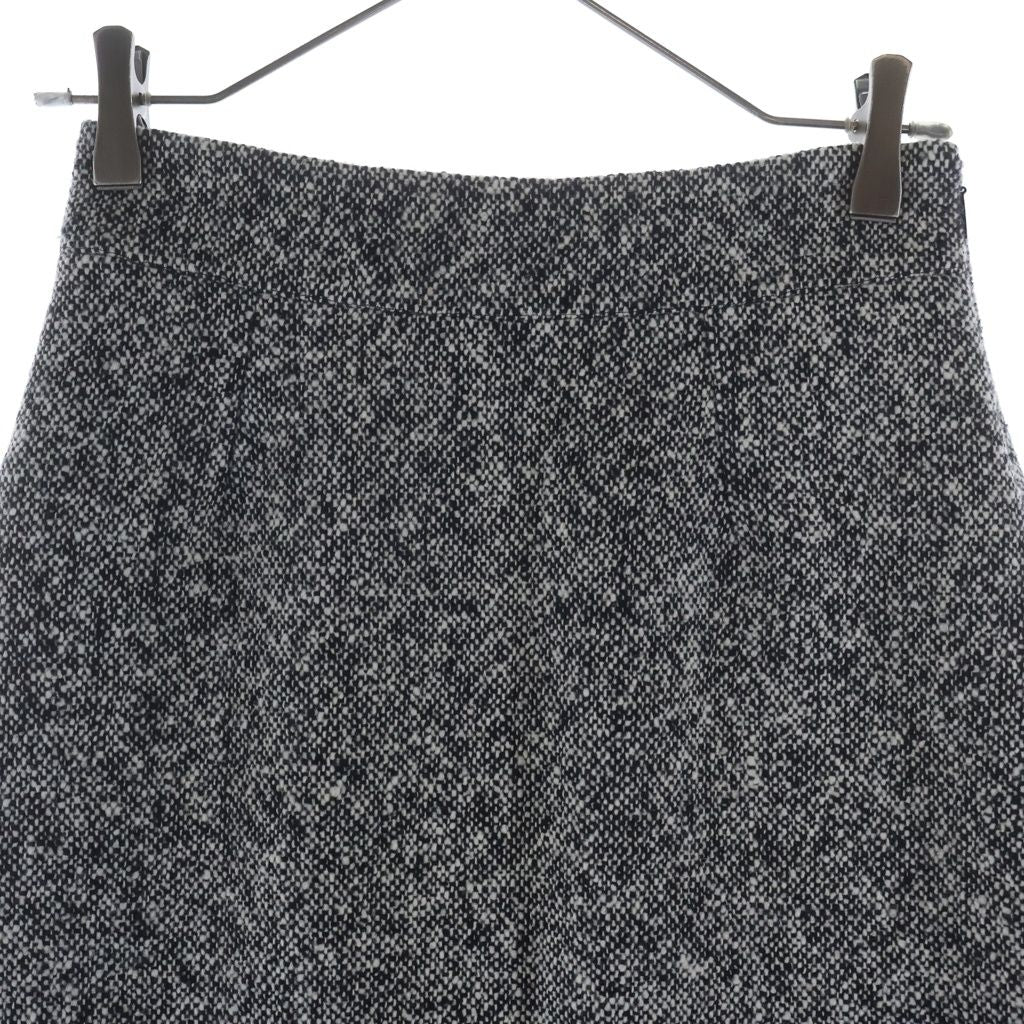 Saint Laurent Paris Wool Tweed Long Skirt Gray — view 3