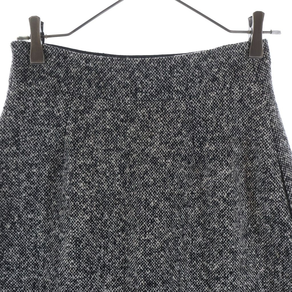 Saint Laurent Paris Wool Tweed Long Skirt Gray — view 4