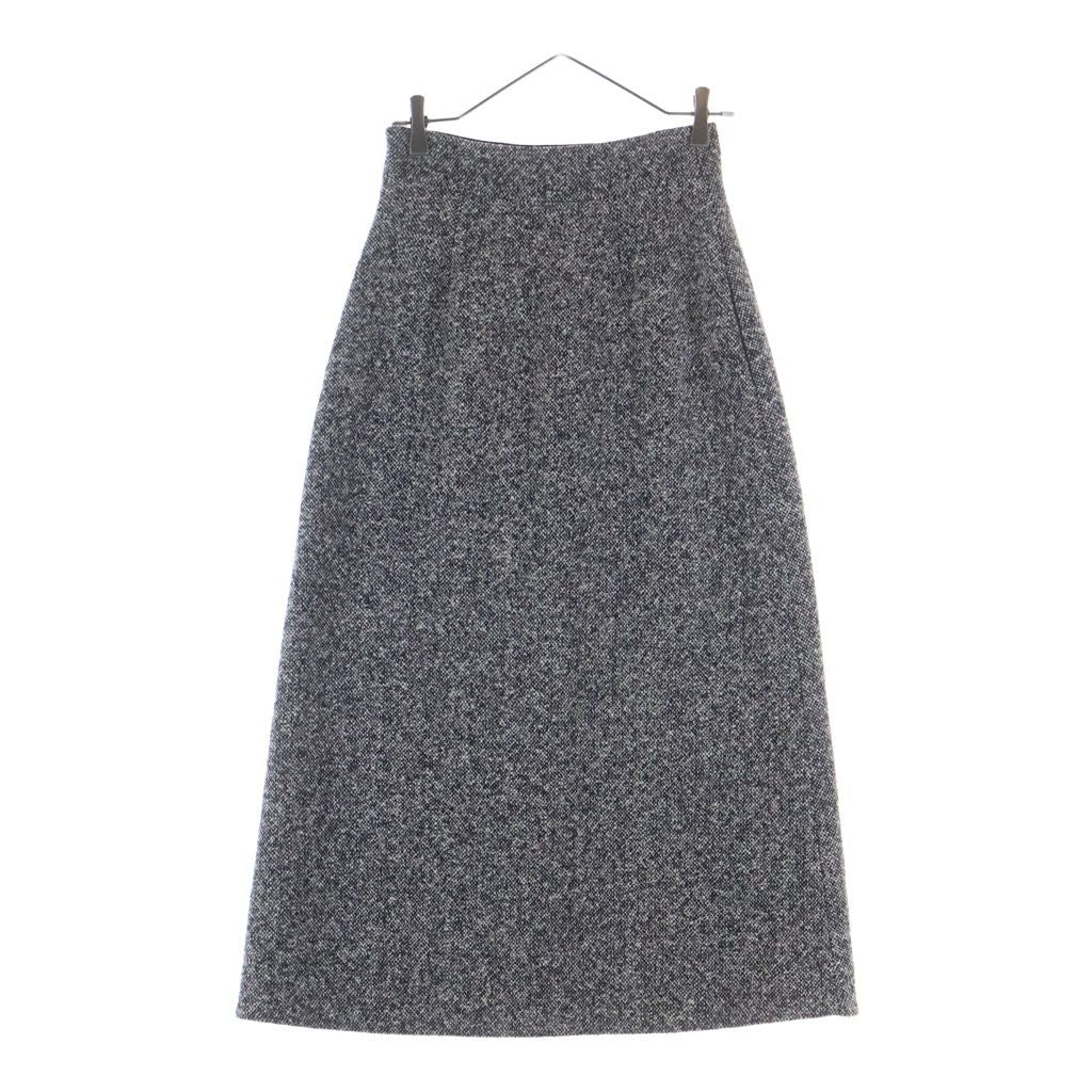 Saint Laurent Paris Wool Tweed Long Skirt Gray — view 2