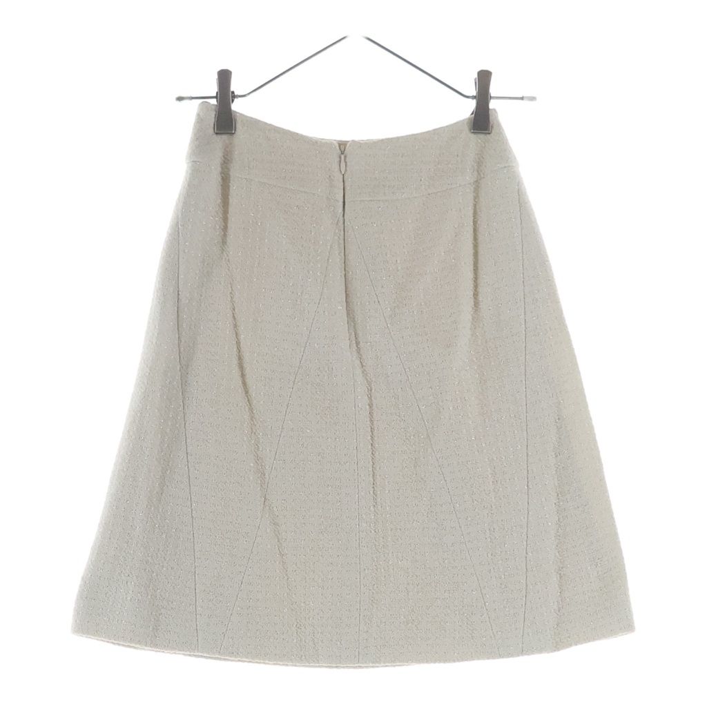 Chanel Tweed Suit Pearl Zip Up Jacket Mini Skirt Ivory — view 5