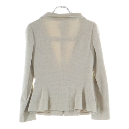 Chanel Tweed Suit Pearl Zip Up Jacket Mini Skirt Ivory — view 3