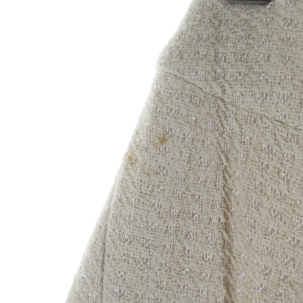 Chanel Tweed Suit Pearl Zip Up Jacket Mini Skirt Ivory — view 7