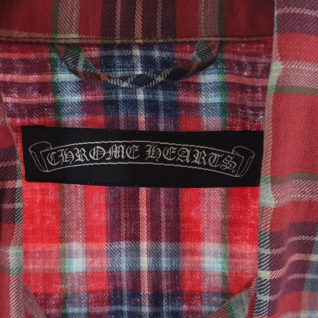 Chrome Hearts Looseends Leather BS Flea Patch Flannel Shirt BS Long Sleeve — view 7