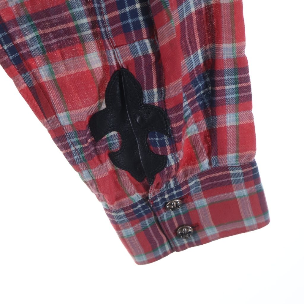 Chrome Hearts Looseends Leather BS Flea Patch Flannel Shirt BS Long Sleeve — view 6
