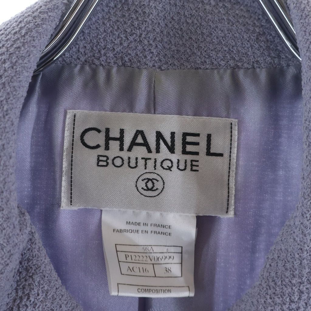 Chanel Coco Button Tweed Set Light Purple 38 — view 8