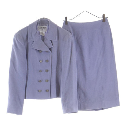 Chanel Coco Button Tweed Set Light Purple 38