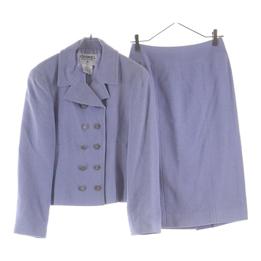 Chanel Coco Button Tweed Set Light Purple 38