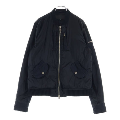 Chrome Hearts Uncle VJ Stn Pls Stp Ribbed Cashmere Zip Up Nylon Flight Bomber