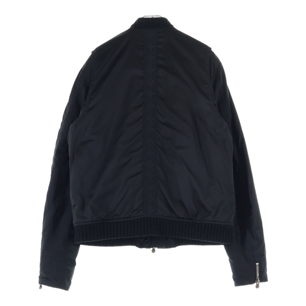 Chrome Hearts Uncle VJ Stn Pls Stp Ribbed Cashmere Zip Up Nylon Flight Bomber — view 2