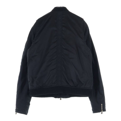 Chrome Hearts Uncle VJ Stn Pls Stp Ribbed Cashmere Zip Up Nylon Flight Bomber — view 2