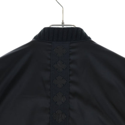 Chrome Hearts Uncle VJ Stn Pls Stp Ribbed Cashmere Zip Up Nylon Flight Bomber — view 3