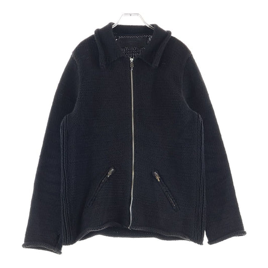Chrome Hearts Dagger Zip Up Snake Gauge Knit Sweater Black Silver