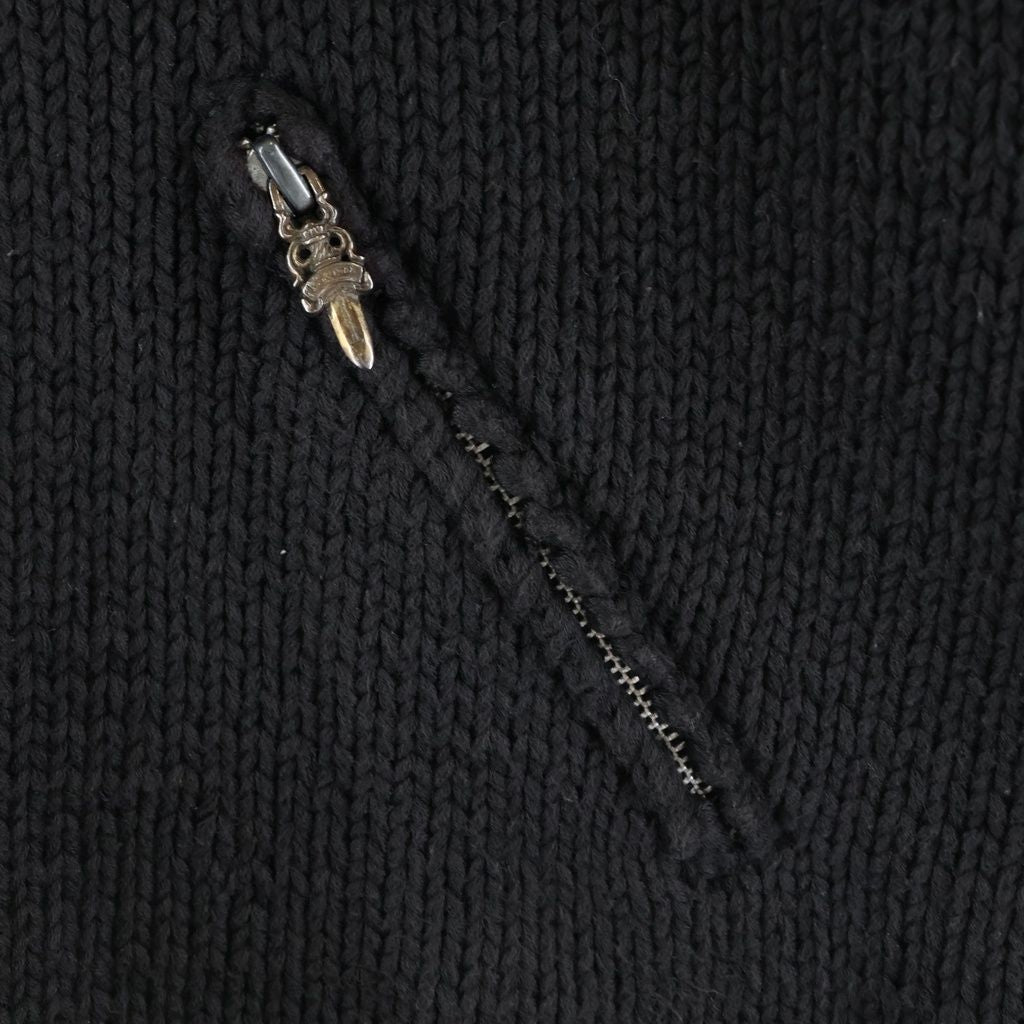 Chrome Hearts Dagger Zip Up Snake Gauge Knit Sweater Black Silver — view 6