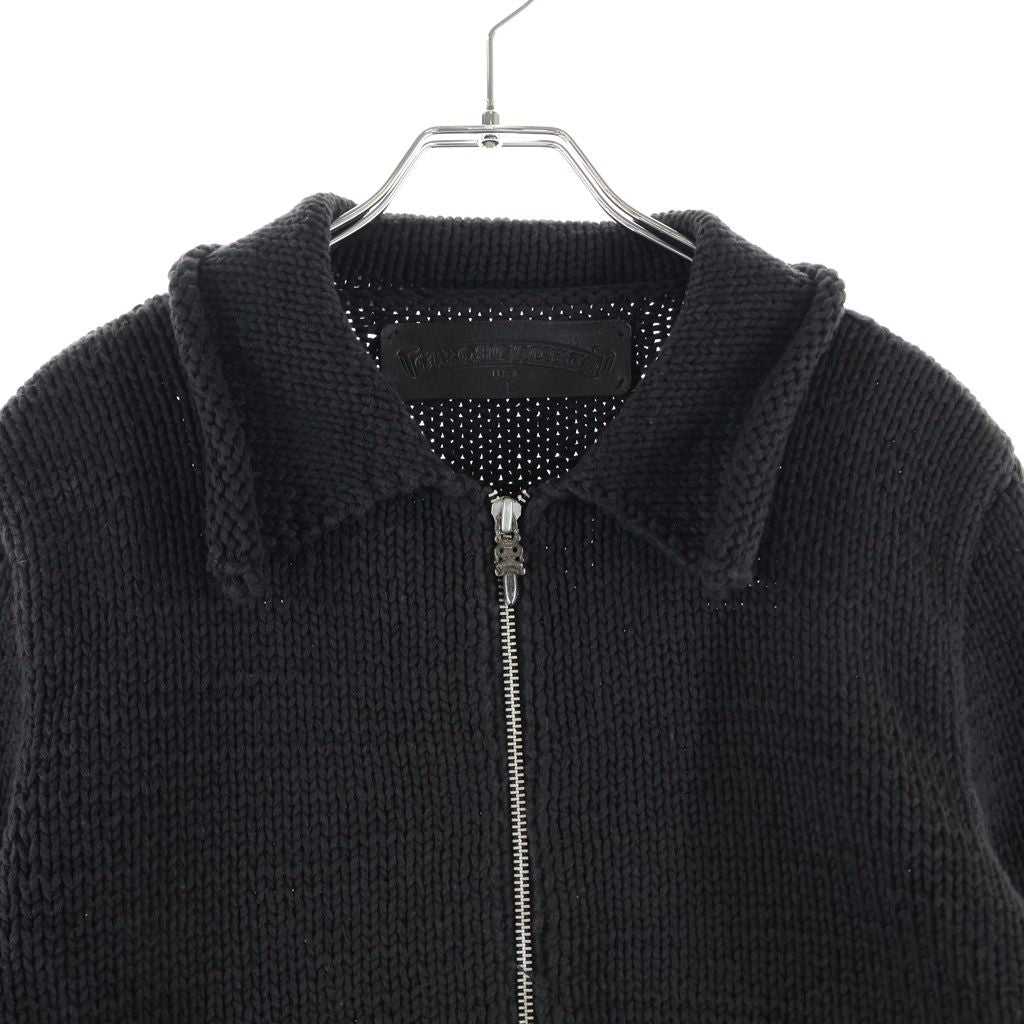 Chrome Hearts Dagger Zip Up Snake Gauge Knit Sweater Black Silver — view 3