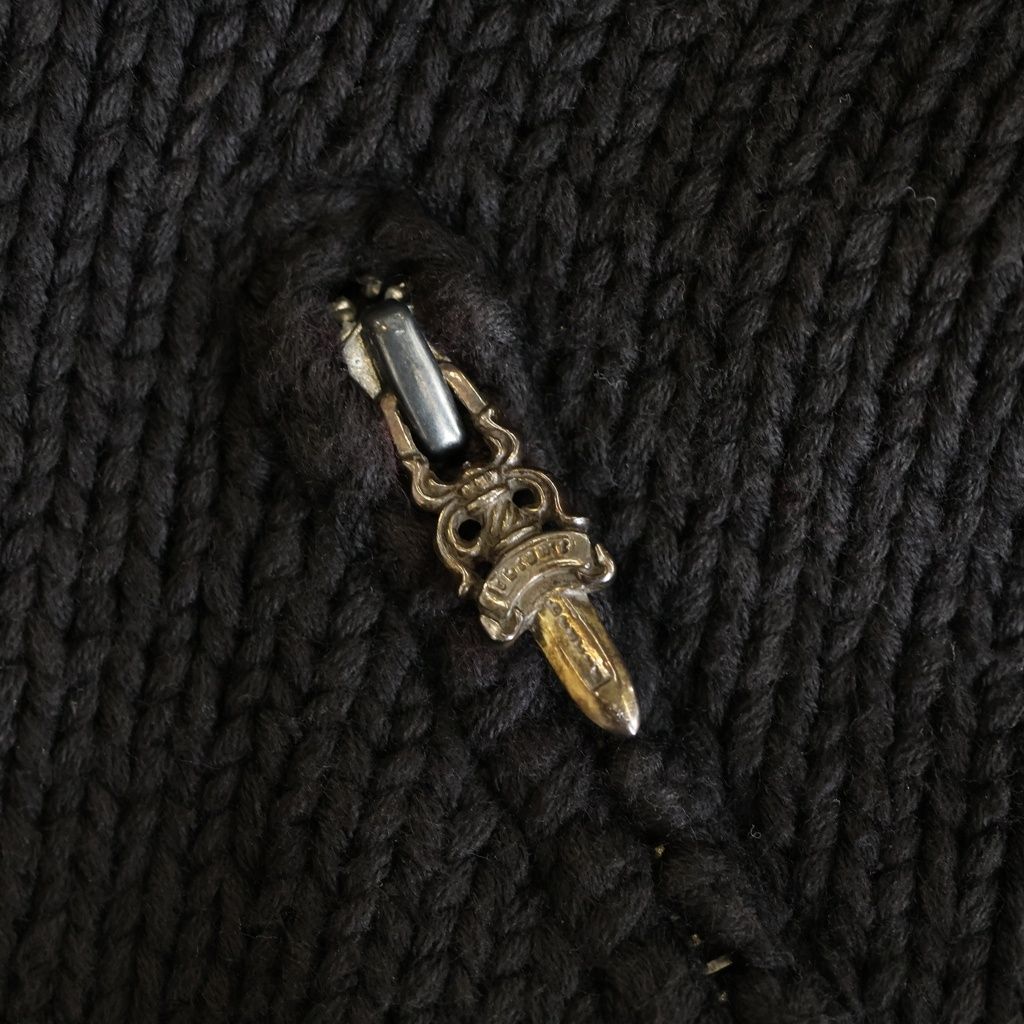 Chrome Hearts Dagger Zip Up Snake Gauge Knit Sweater Black Silver — view 7
