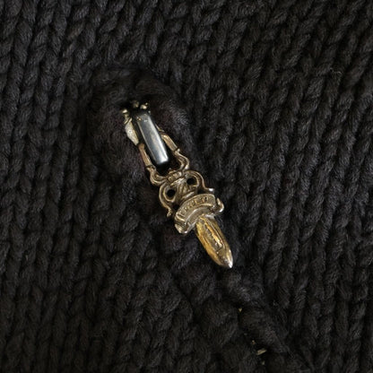 Chrome Hearts Dagger Zip Up Snake Gauge Knit Sweater Black Silver — view 7