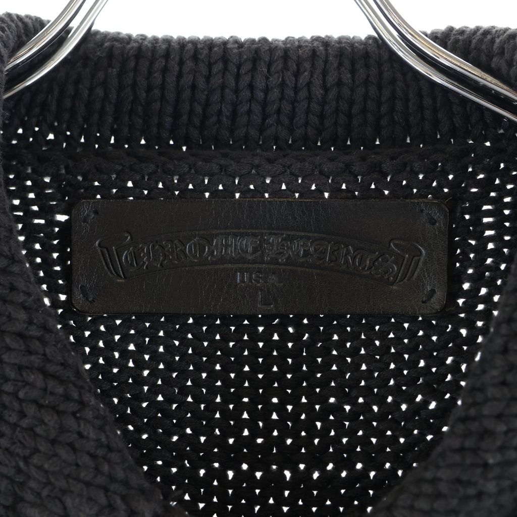 Chrome Hearts Dagger Zip Up Snake Gauge Knit Sweater Black Silver — view 8