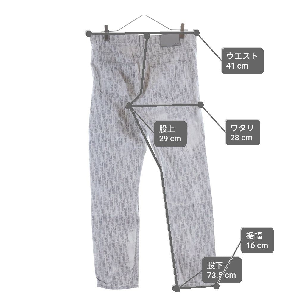 Dior All Over Pattern Denim Pants Gray — view 9