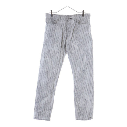 Dior All Over Pattern Denim Pants Gray