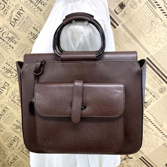 Gucci Tote Leather Bamboo GG Travel Wedding Ceremony