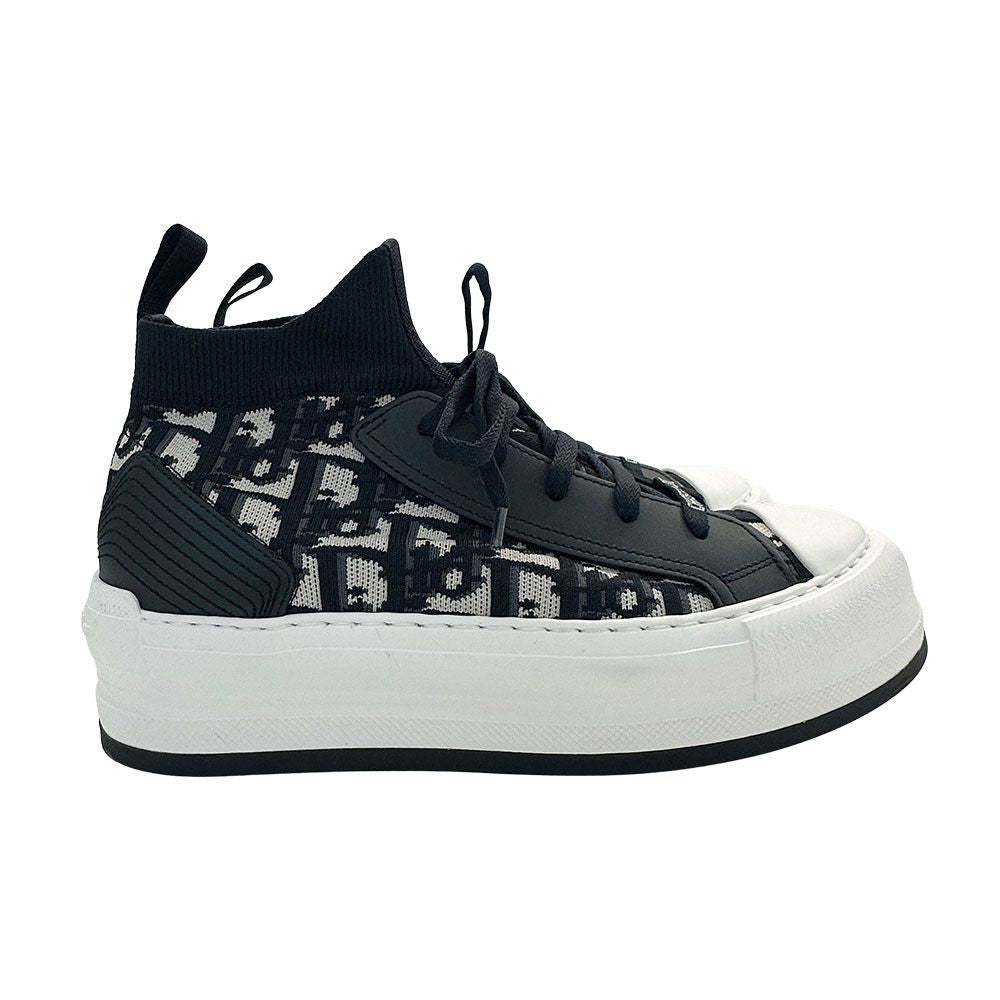 Dior Sneakers Cotton Walking Blue Navy White 36.5 High Cut Replacement — view 4