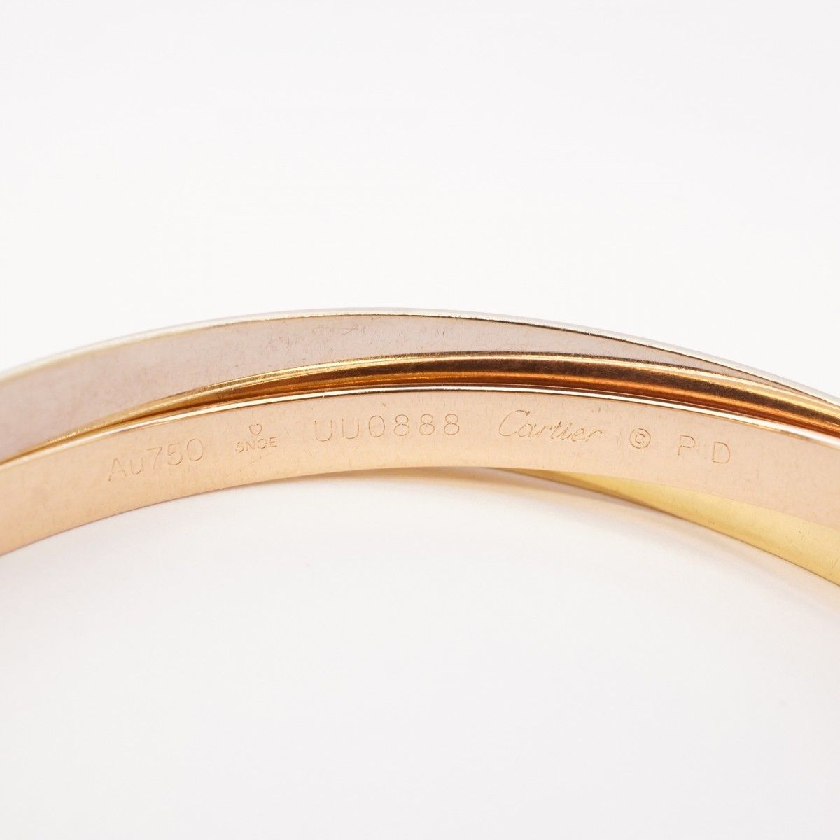 Cartier Bangle Trinity 18k Yellow Gold 18k White Pink Bracelet — view 4