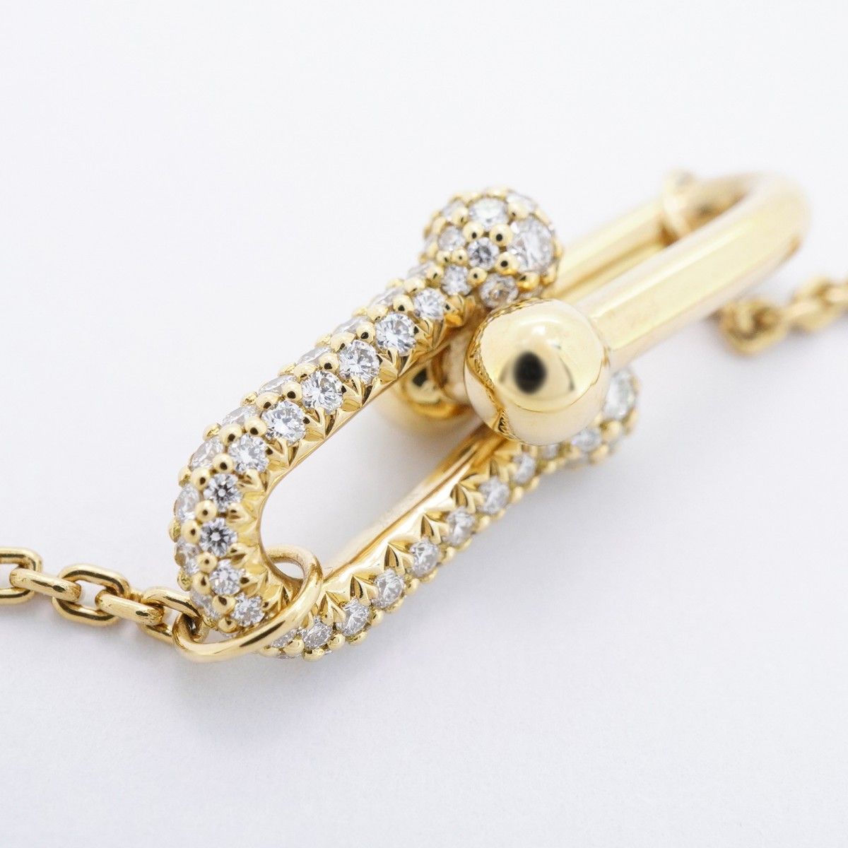 Tiffany & Co Necklace Double Link 18k Yellow Gold Diamond — view 9