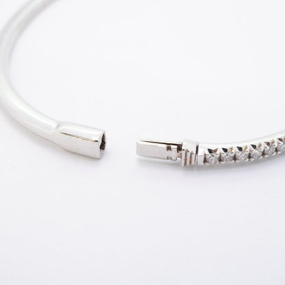 Tiffany & Co Bangle Metro Hinge 18k White Gold Diamond Bracelet — view 4