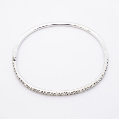 Tiffany & Co Bangle Metro Hinge 18k White Gold Diamond Bracelet — view 3