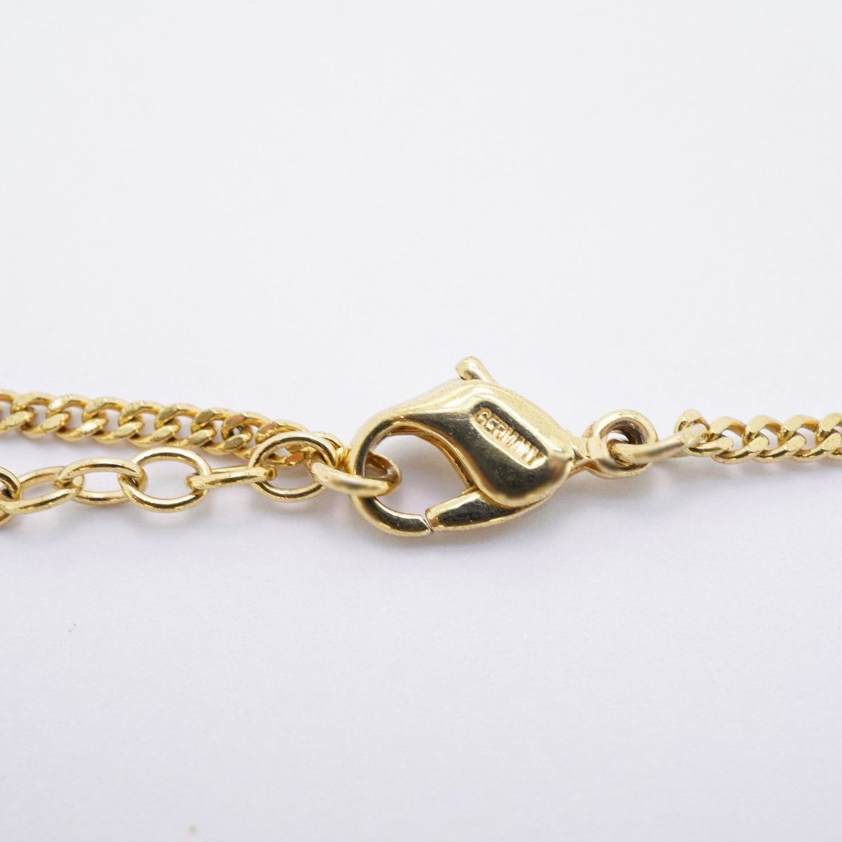 Dior Necklace Logo Oval Gold Plated Rhinestone — view 5