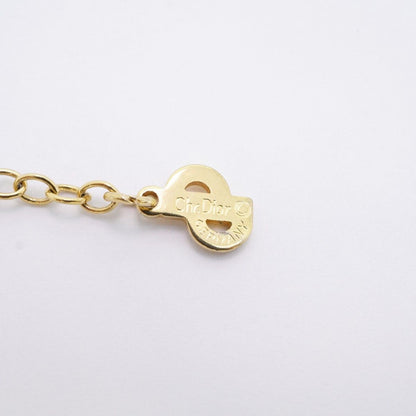 Dior Necklace Logo Oval Gold Plated Rhinestone — view 6