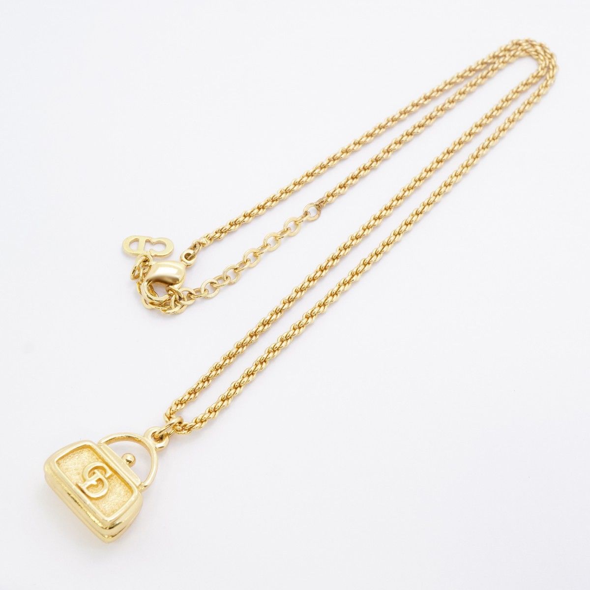 Dior Necklace CD Logo Bag Motif Gold Plated — view 3