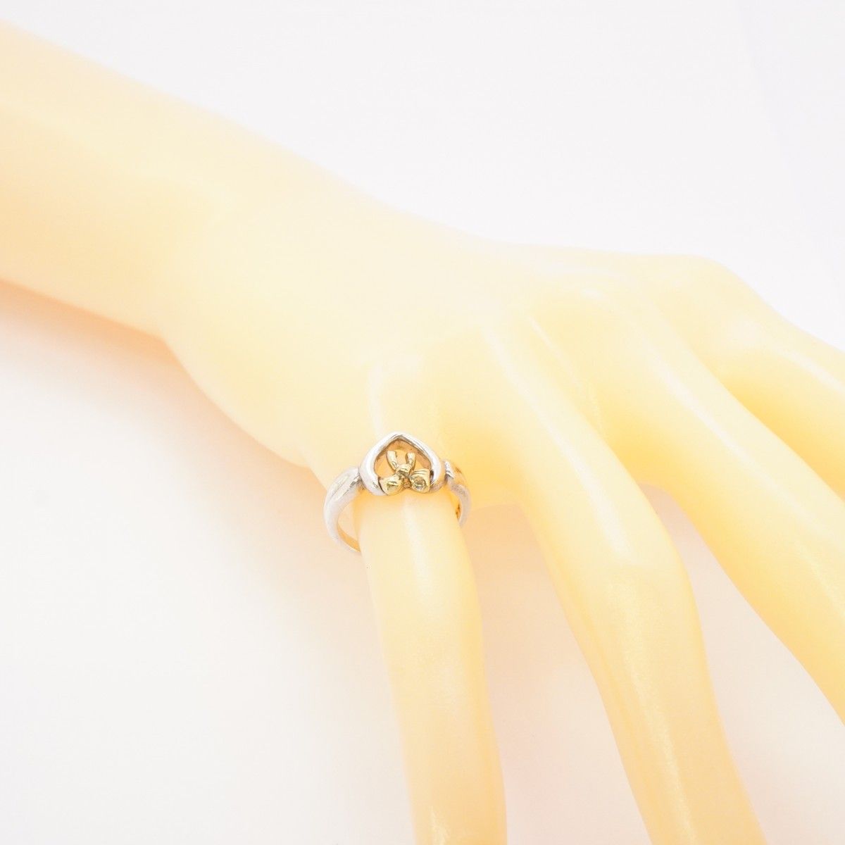 Tiffany & Co Ring Heart Ribbon 18k Yellow Gold 925 Sterling Silver — view 8