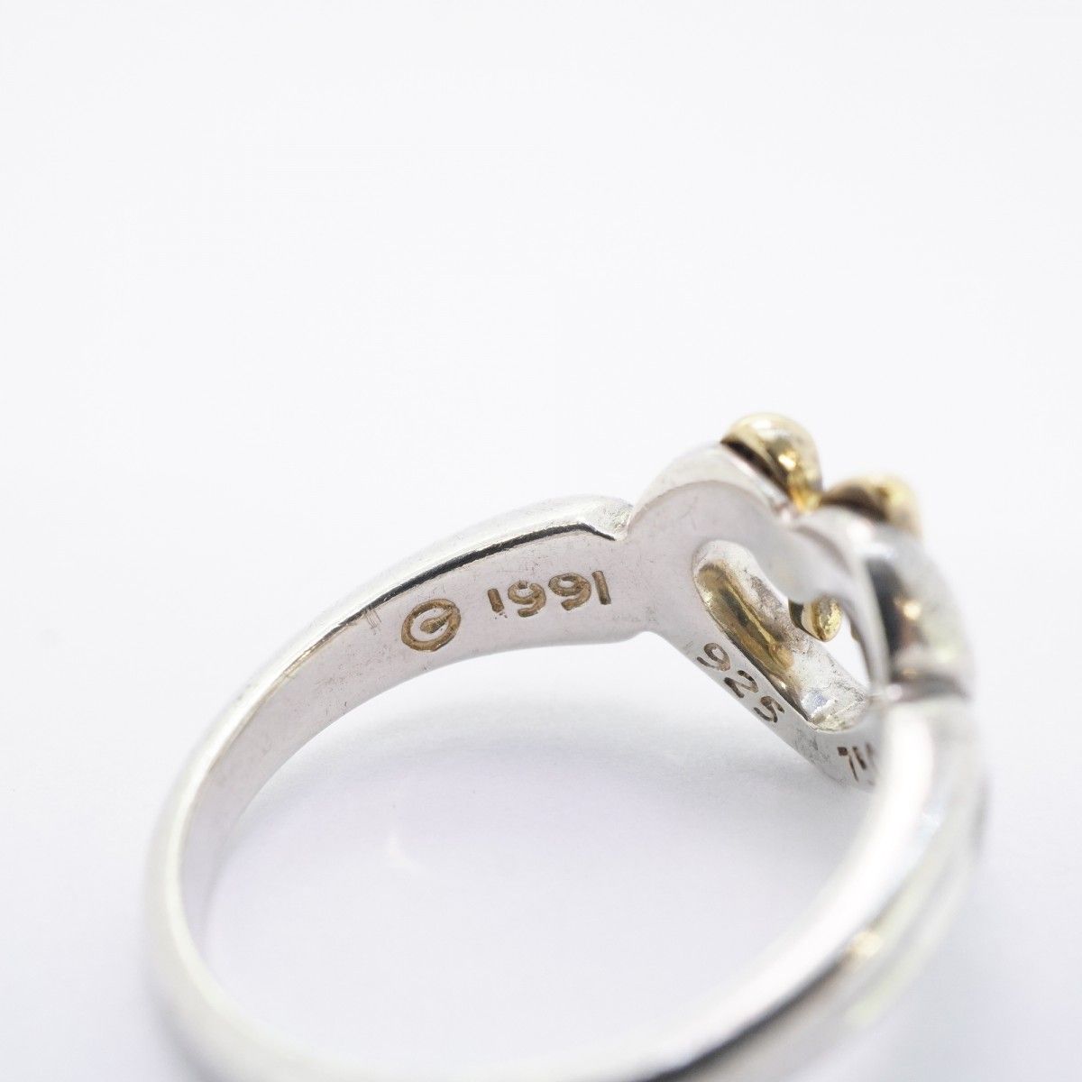 Tiffany & Co Ring Heart Ribbon 18k Yellow Gold 925 Sterling Silver — view 6
