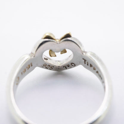 Tiffany & Co Ring Heart Ribbon 18k Yellow Gold 925 Sterling Silver — view 5