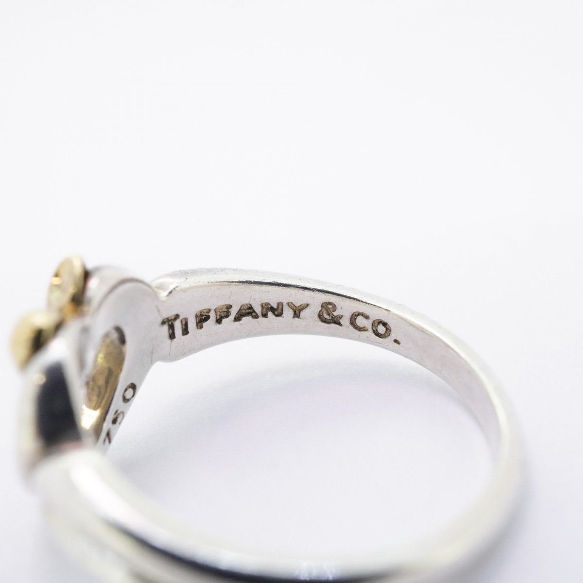 Tiffany & Co Ring Heart Ribbon 18k Yellow Gold 925 Sterling Silver — view 4