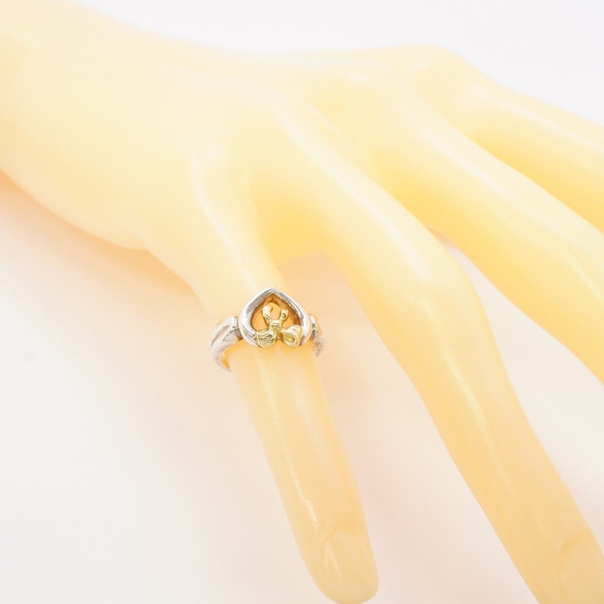 Tiffany & Co Ring Heart Ribbon 18k Yellow Gold 925 Sterling Silver — view 9