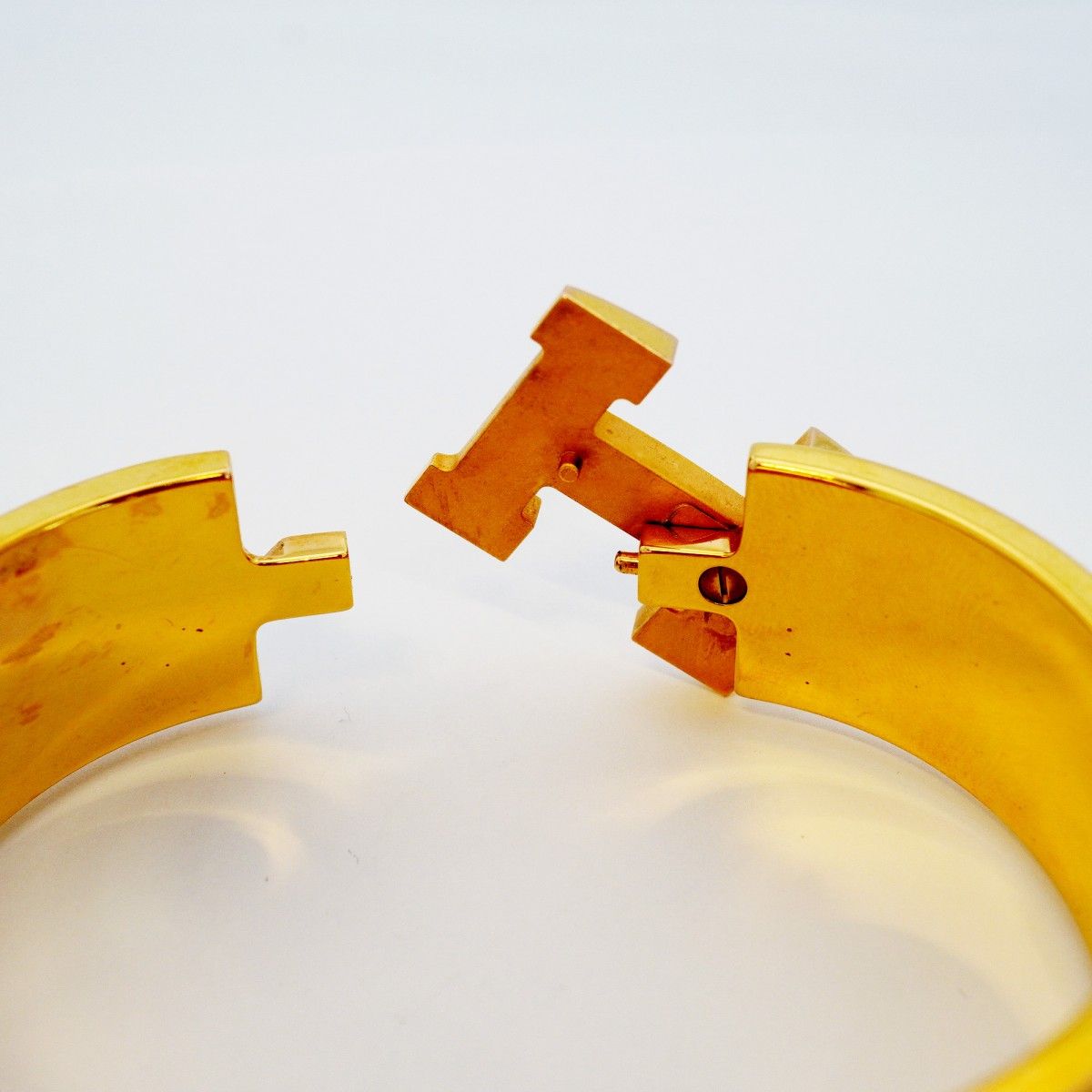 Hermes Bangle Clic Clac GM Gold Plated Black Cles Dies Bracelet — view 4