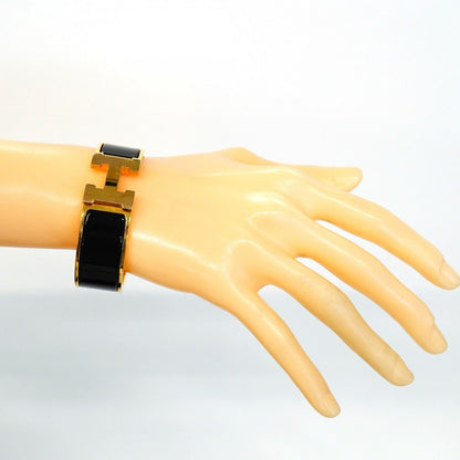 Hermes Bangle Clic Clac GM Gold Plated Black Cles Dies Bracelet — view 6