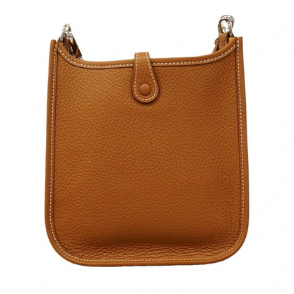 Hermes Shoulder Bag Evelyne TPM Taurillon Clemence Gold Silver — view 6
