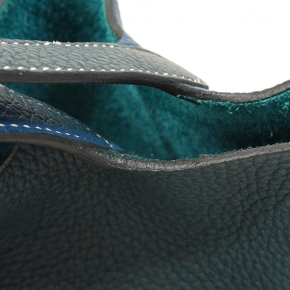 Hermes Handbag Picotin Lock Kazak PM Taurillon Clemence Vert Bosphore Cypress — view 6