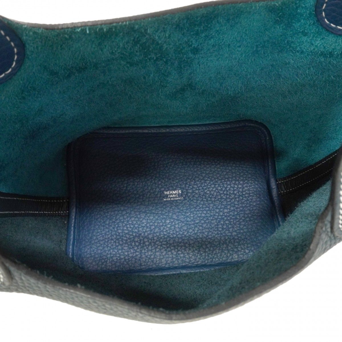 Hermes Handbag Picotin Lock Kazak PM Taurillon Clemence Vert Bosphore Cypress — view 4