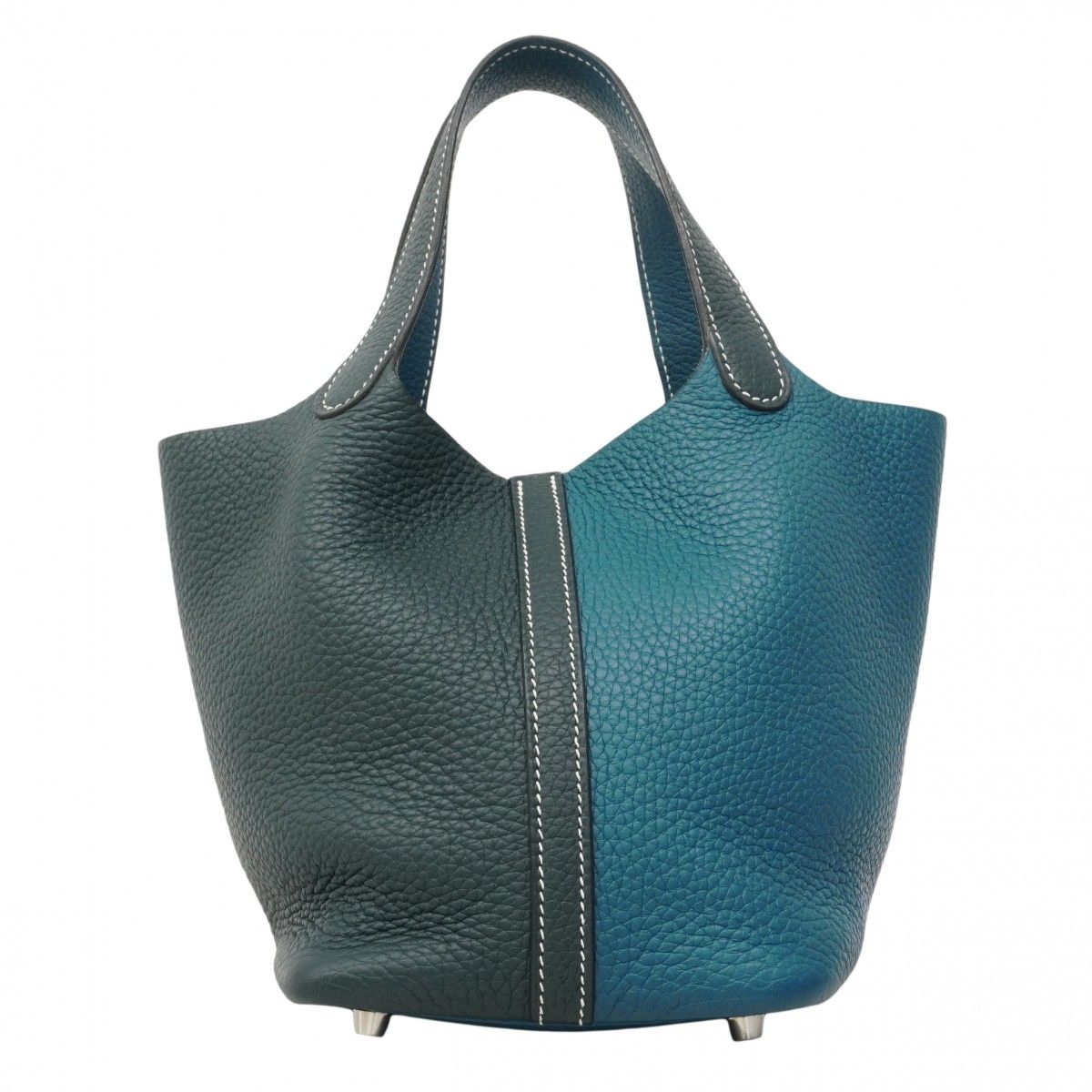 Hermes Handbag Picotin Lock Kazak PM Taurillon Clemence Vert Bosphore Cypress — view 9