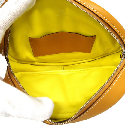 Hermes Shoulder Bag in the Loop Verso Swift Toffee Lime Silver — view 4