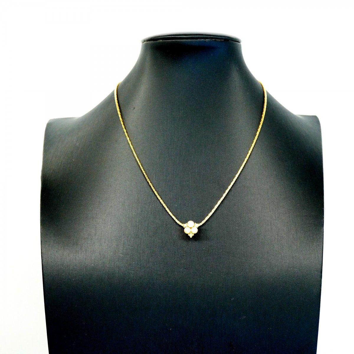 Dior Necklace Gold Plated Faux Pearl Rhinestone — view 5
