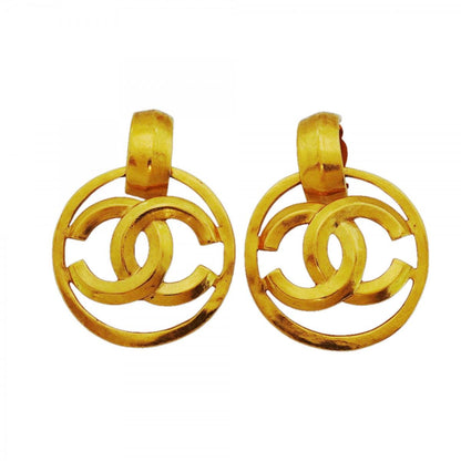 Chanel Earrings Vintage CC Logo Round